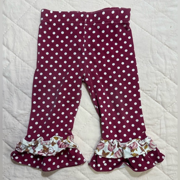 Rare Editions Burgundy Polka Dot Baby Pants - Picture 1 of 2